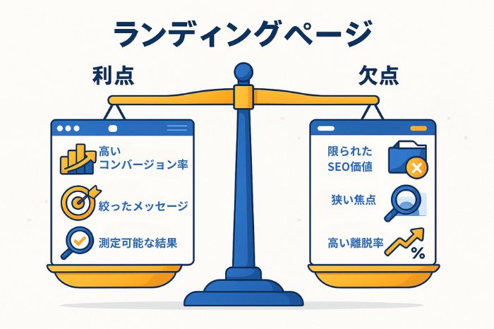 ランディングページのメリットとデメリット