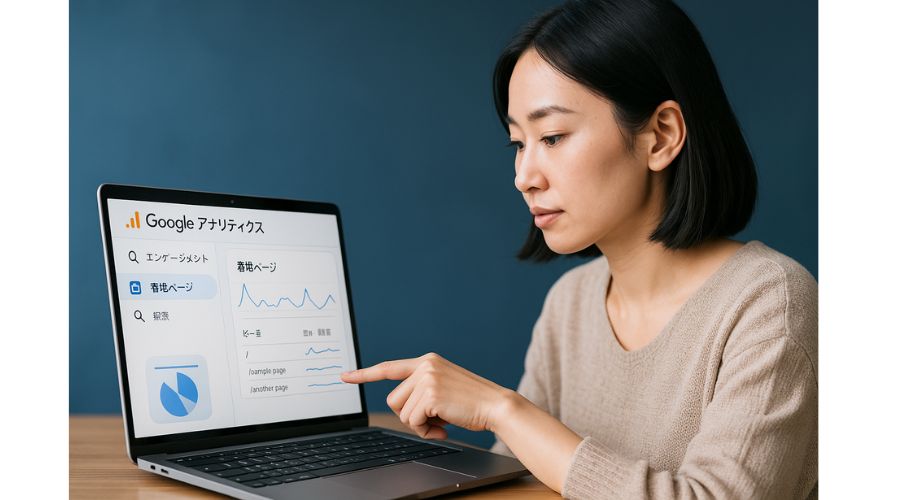 GA4を見る女性
