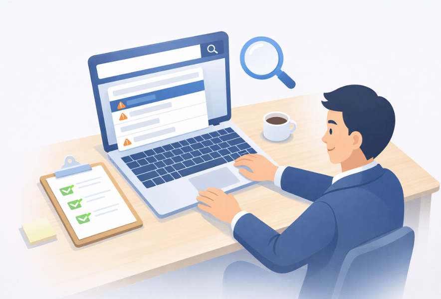 会社名のネガティブ情報をチェックする方法のイメージイラスト