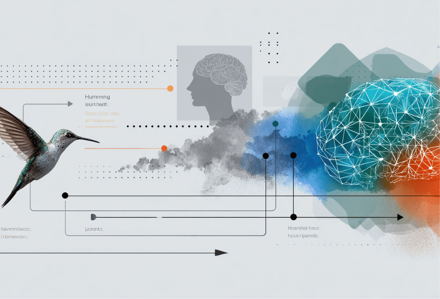 Googleがエンティティを重視するようになった検索アルゴリズムの進化を示すタイムライン。キーワードマッチングからハミングバード、BERT、ナレッジグラフへの発展を表したイラスト