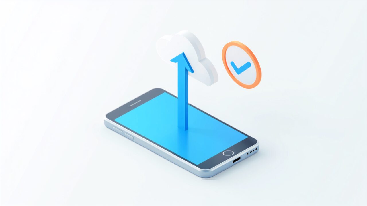 スマホからクラウドへのアップロードと審査承認