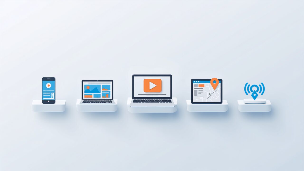 スマホ・PC・地図・音声など各プラットフォームのイメージ