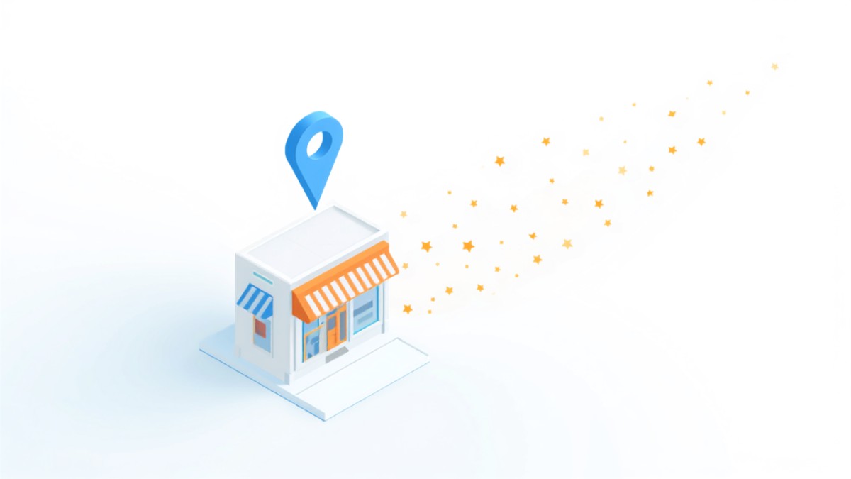 Googleビジネスプロフィールの店舗とマップピンからクチコミの星が消えていくイメージ