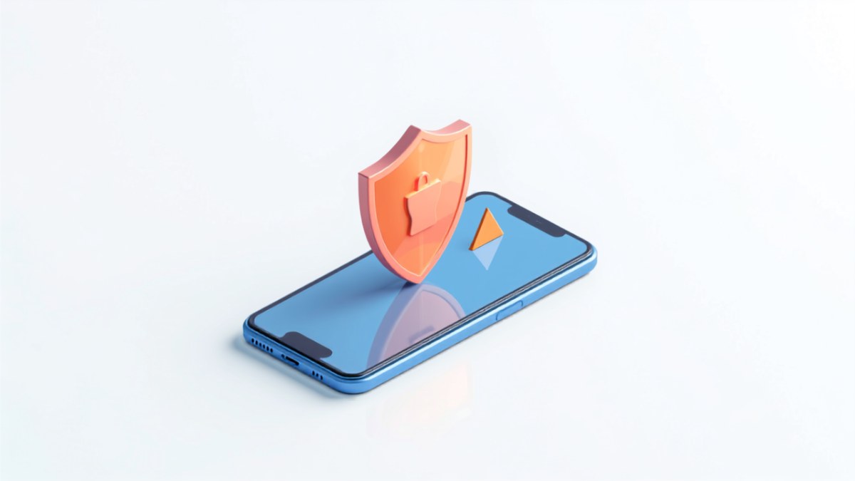 不審な着信をシールドで守るスマートフォンのイメージ