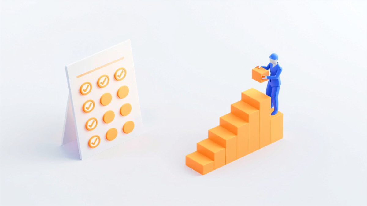 中小企業が取り組めるAI検索対策の手順を表すイラスト