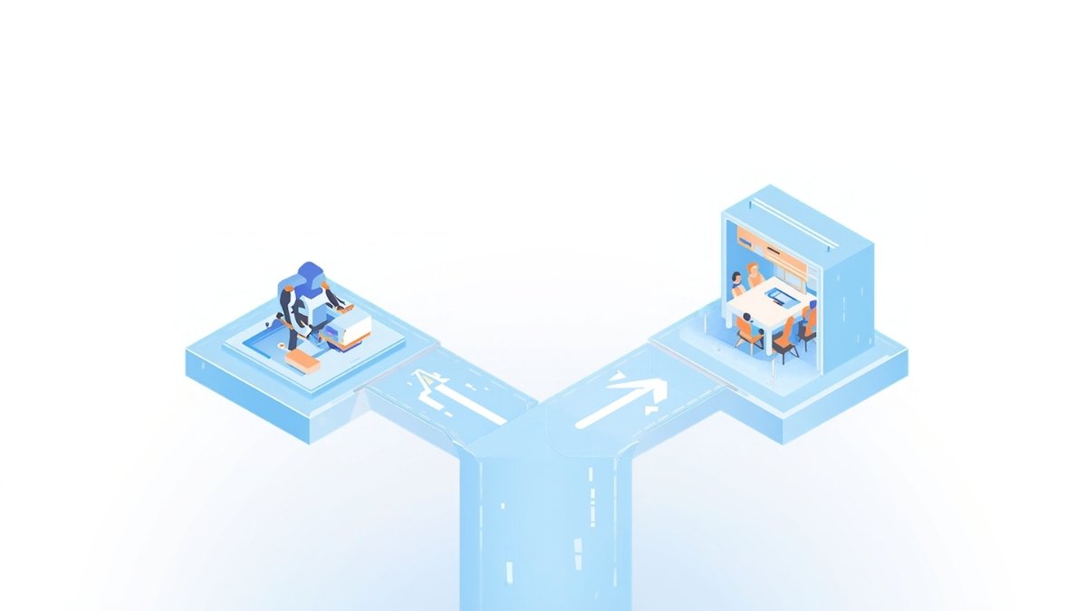 自作と専門会社への依頼の分かれ道を表したイラスト