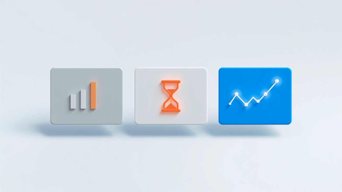 データが止まって見える3つのパターンを表した3枚のカード
