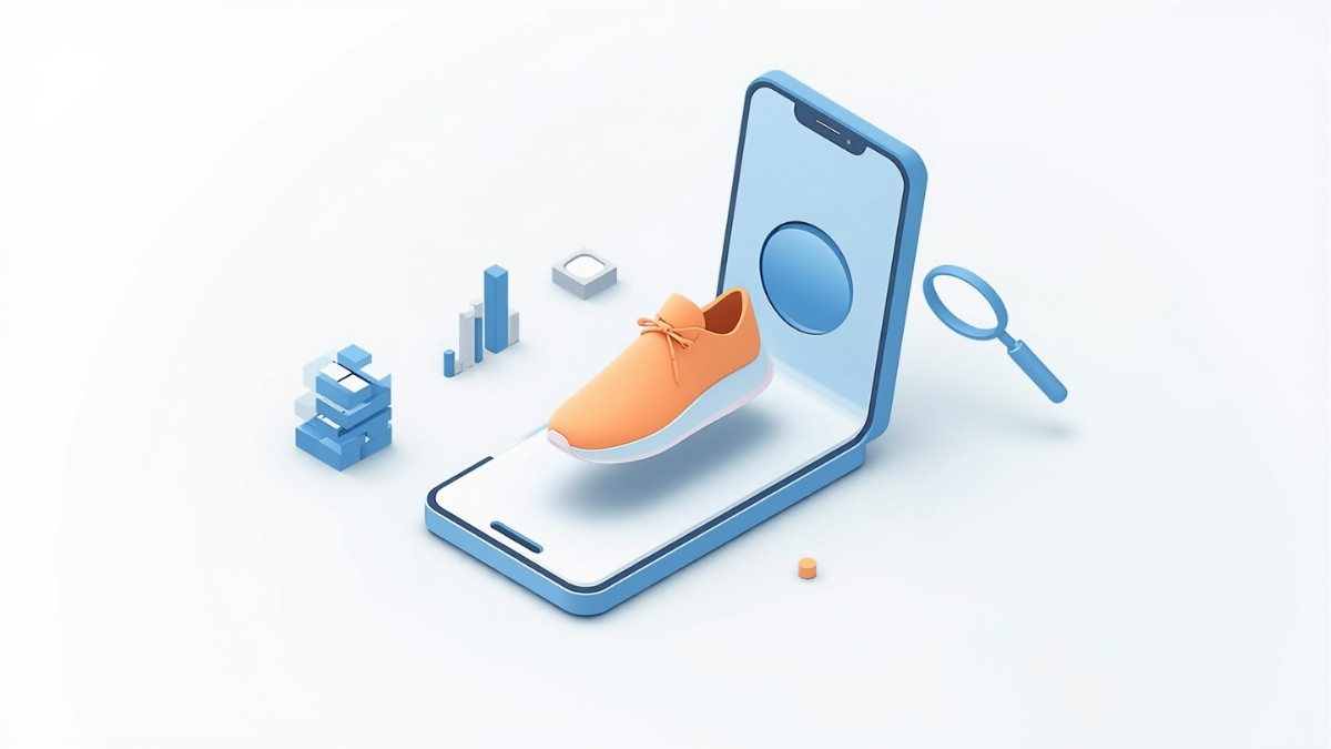 スマートフォンのカメラで商品を画像検索するイメージ
