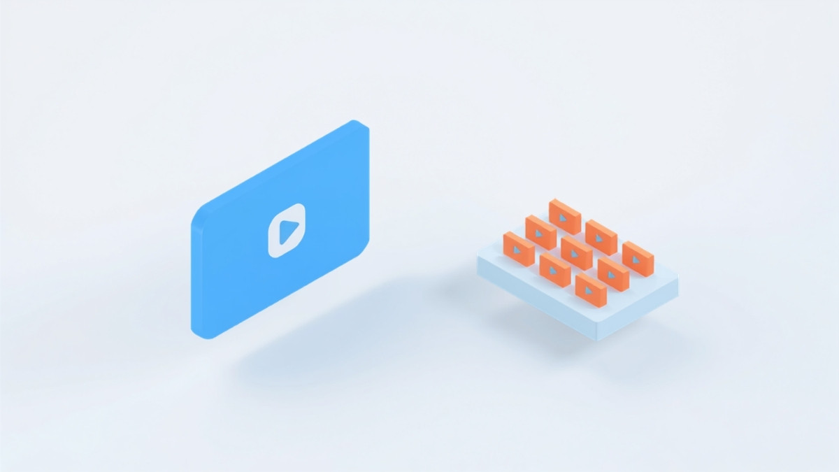 動画が主役の視聴ページと補助的に置いたページの違いを示すイラスト