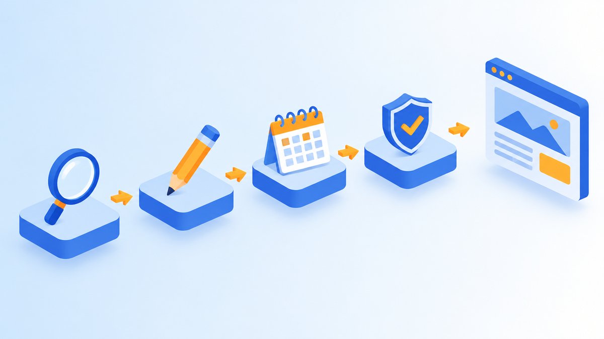 ページ更新の手順を表す飛び石のイラスト